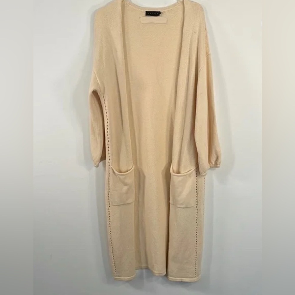 Hatch Maternity Tova Cream Luxe Knit Long Cardigan Sweater Duster One Size